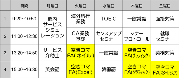 時間割例