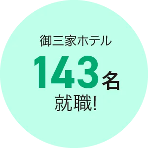 御三家ホテル143名就職