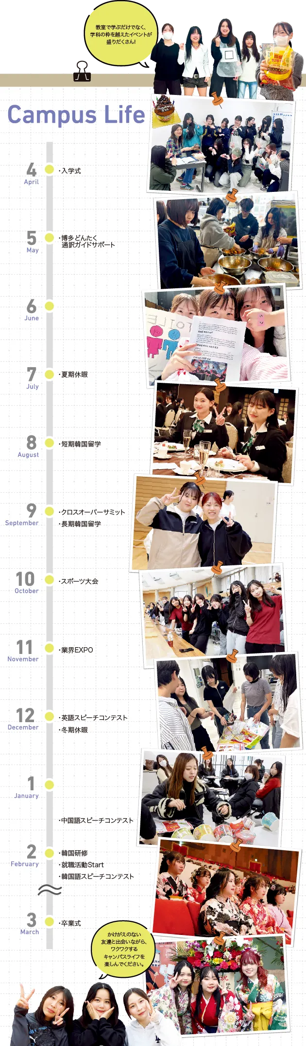 入学前から卒業まで