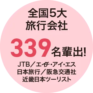 全国5大旅行会社339名就職