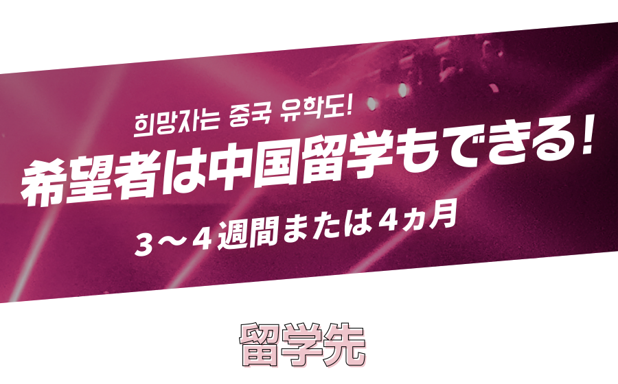 希望者は中国留学もできる！